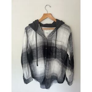 American Eagle Outfitters Flannel Hoodie Size M